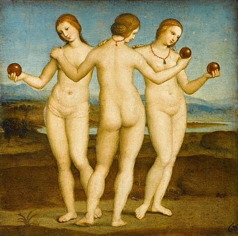 Raffael, Die drei Grazien, um 1503.1505, Chantilly, Musée Condé